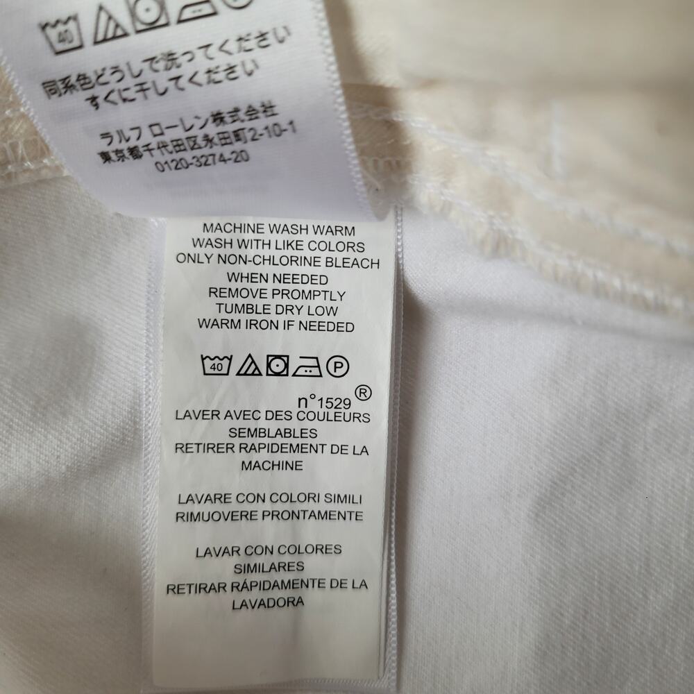 Polo Ralph Lauren Wide Leg Cropped Pants High Rise Ivory Preppy Coastal Sz 8 - Picture 9 of 12